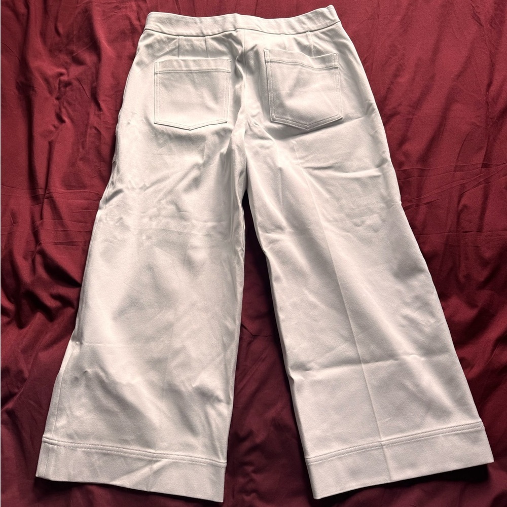 NWOT Spanx On-the-Go Cropped Wide Leg Pants White Size Large - Picture 3 of 4